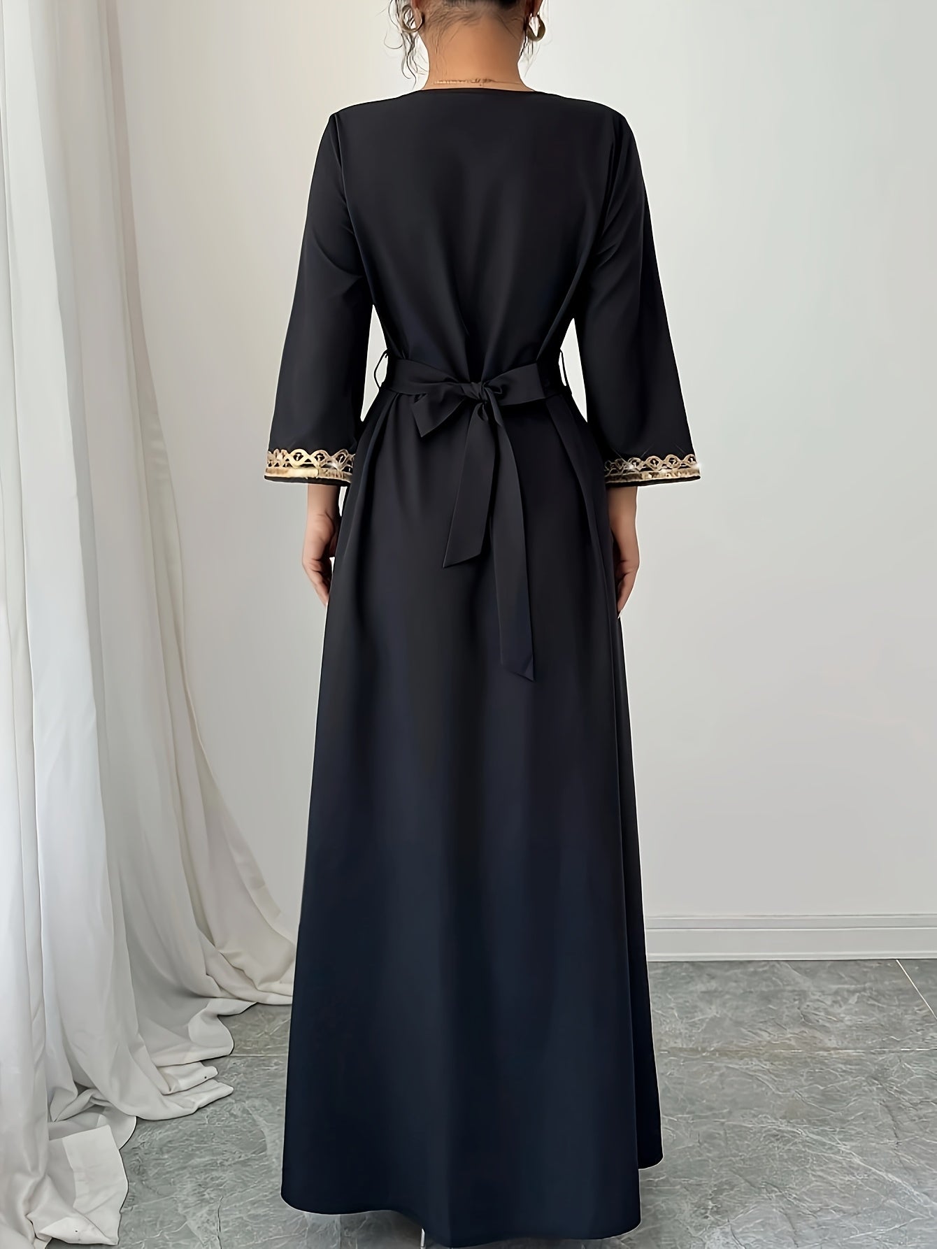 Yuhongfei Directional YY0309072 Mid-Sleeve Maxi Dress