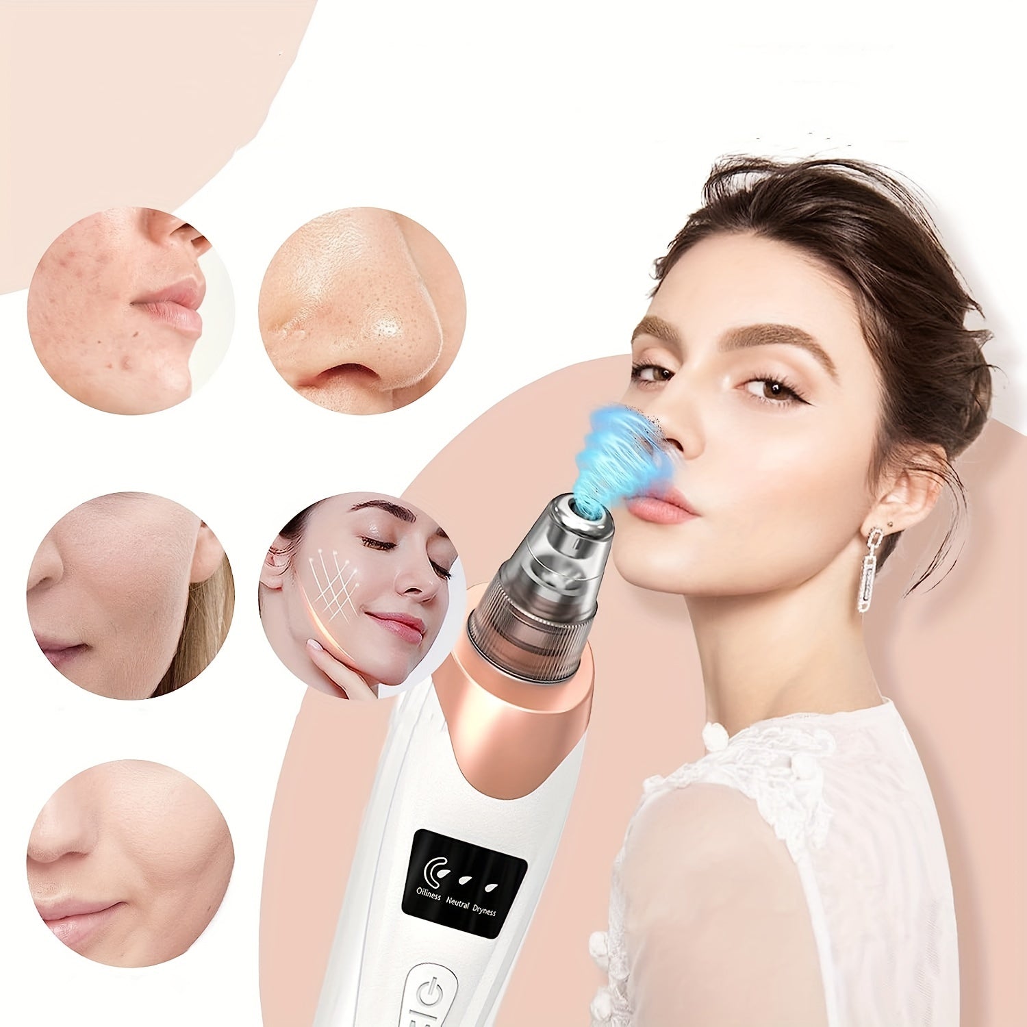 2025 New Facial Pore Vacuum Blackhead Remover, Facial Pore Cleaner - 3 Suction, 5 Probes, USB Rechargeable Facial Cleaning Kit - Adult Facial Electric Cleaning Tool, Birthday Gift, Mother'S Day