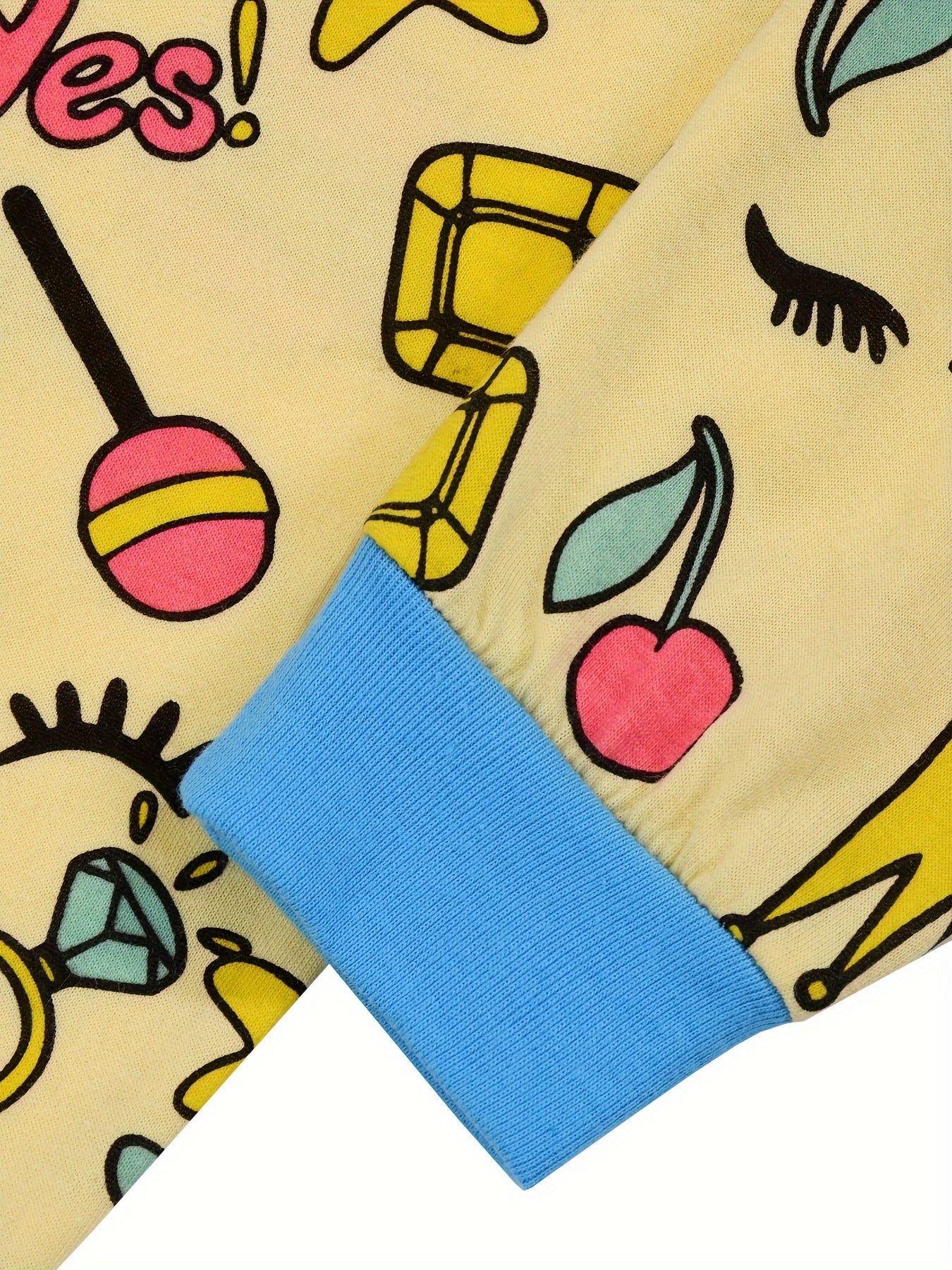Kid's 2pcs Pajamas, Long Sleeve Top & Pants Set,