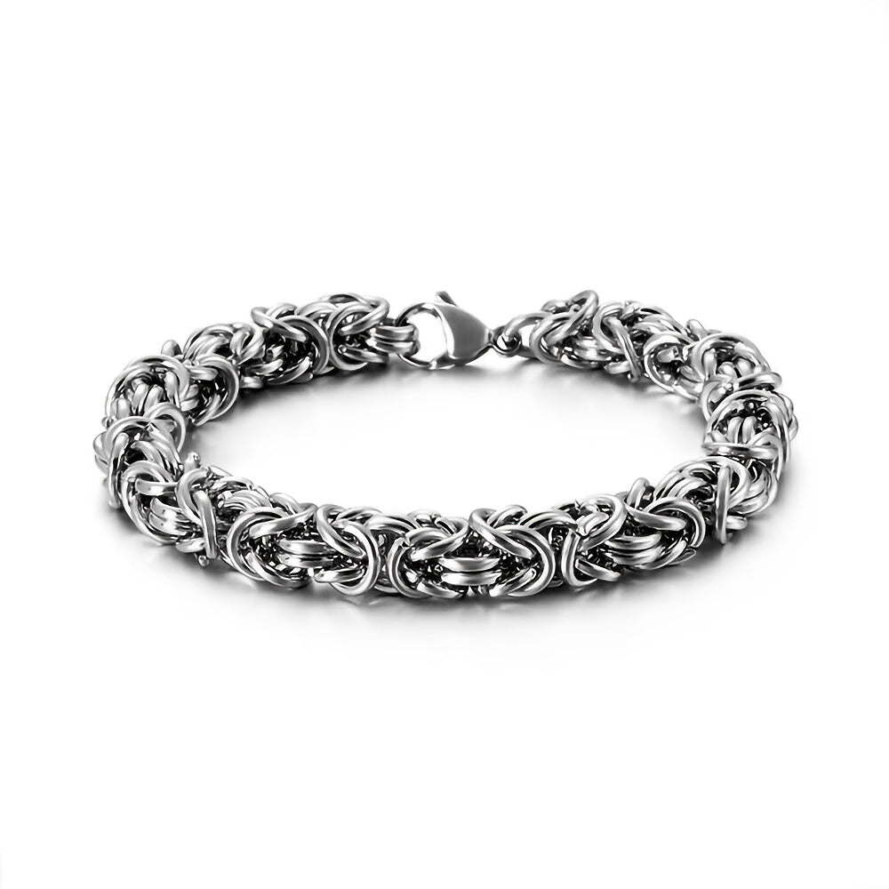 1pc Stainless Steel Irregular Chain Cool Armband - Hand-Woven, Men's Jewelry, Masculine Accessory, Adjustable Clasp, Durable, Stylish, Fashionable, Perfect Gift for Him