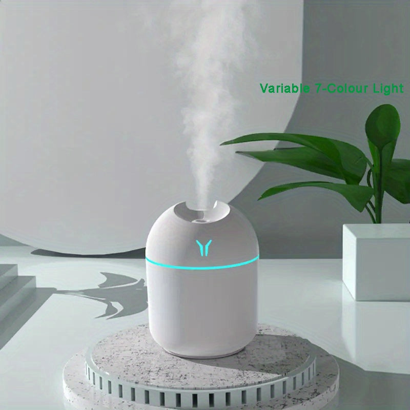 Mini Humidifier - Cool Mist Aroma Diffuser for Car, Office, Bedroom - 220mL Capacity - 2 Mist Modes - Quiet Operation Christmas Gift