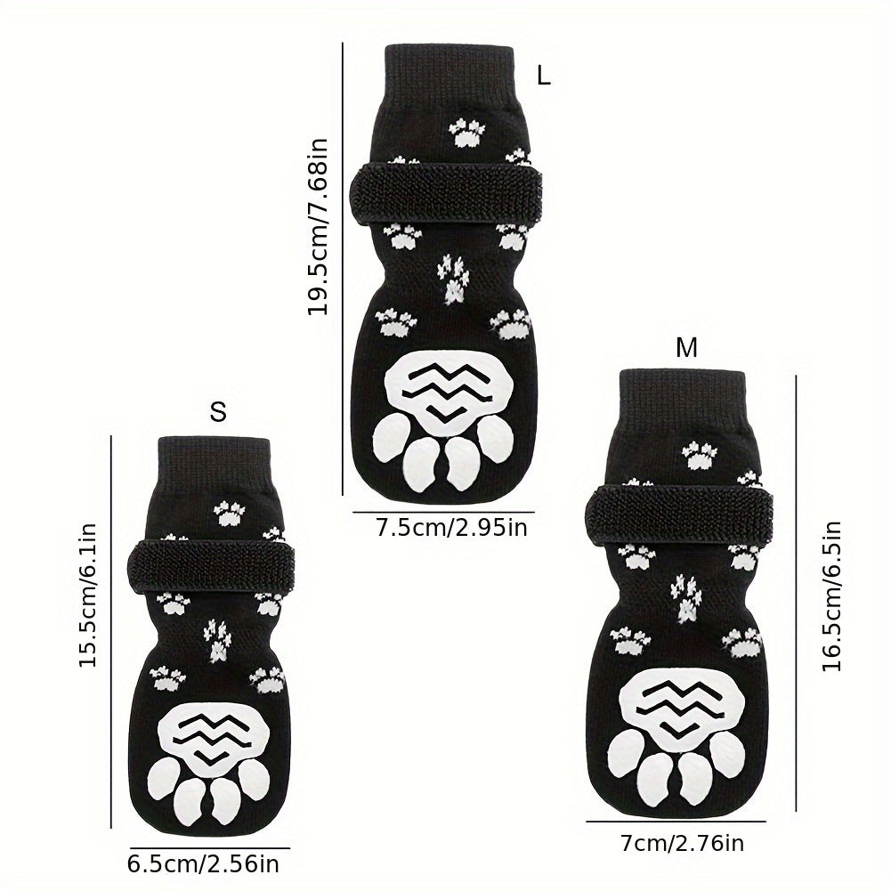 4pcs Waterproof Dog Non-slip Socks Shoes, Breathable Outdoor Accessories.MH