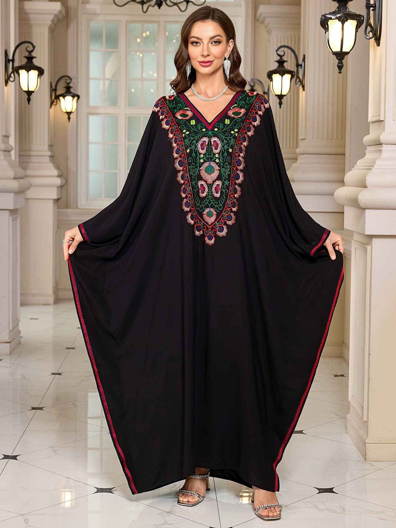EDOLYNSA Women's Maxi Kaftan - Long Sleeve ./MH