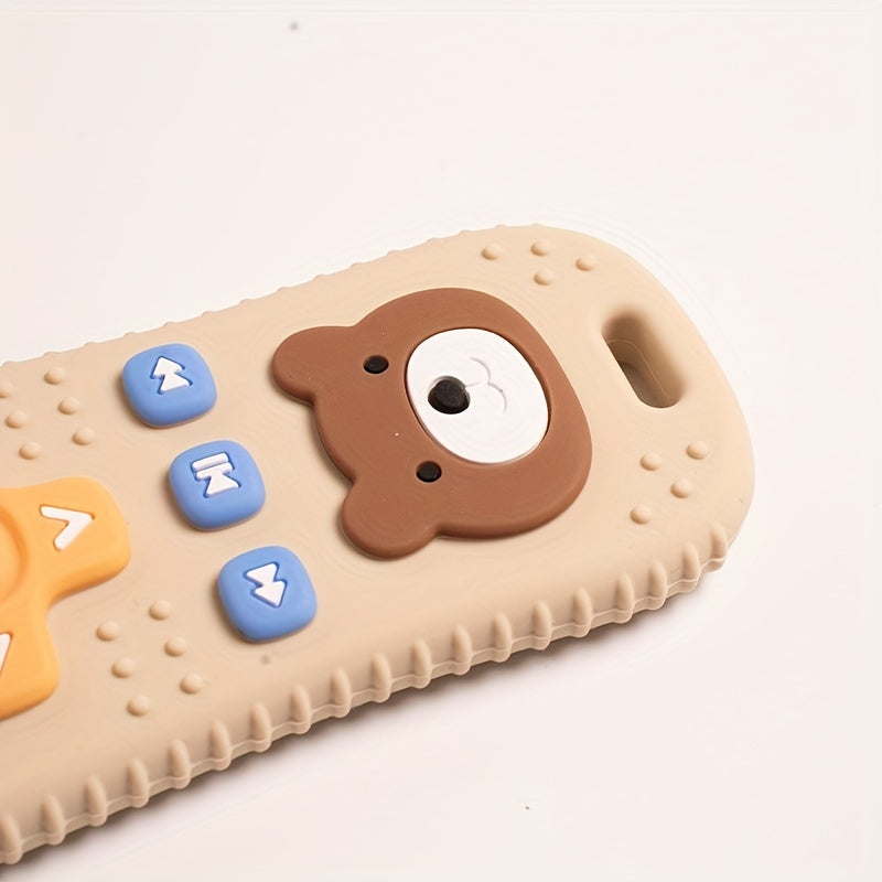 Cute Bear Silicone Baby Teether - Remote Control Shape Food Grade Teething Toy for Newborns - Sensory Teething Toy, Halloween, Thanksgiving And Christmas Gift