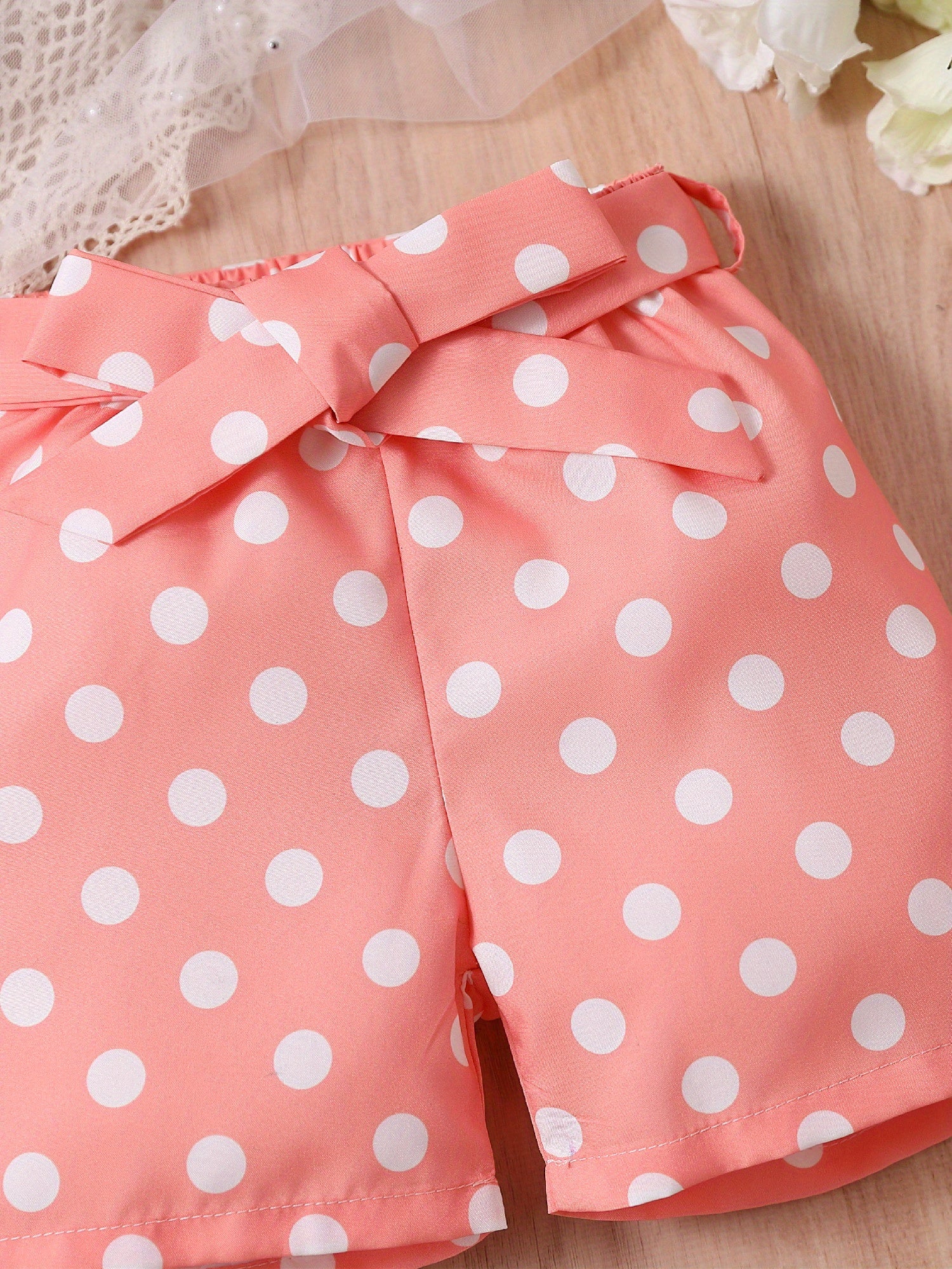 2pcs Toddler Girls Bow Figure Graphic Ruffle Trim T-Shirt