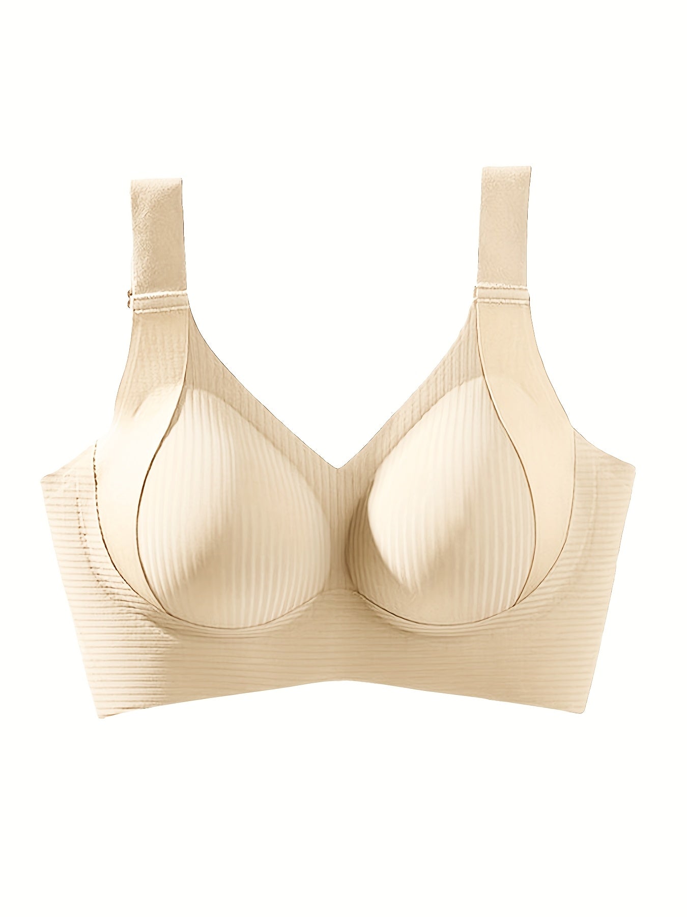 1pc Seamless Wireless Bra, Elegant Solid Color, Breathable & Comfort./MH