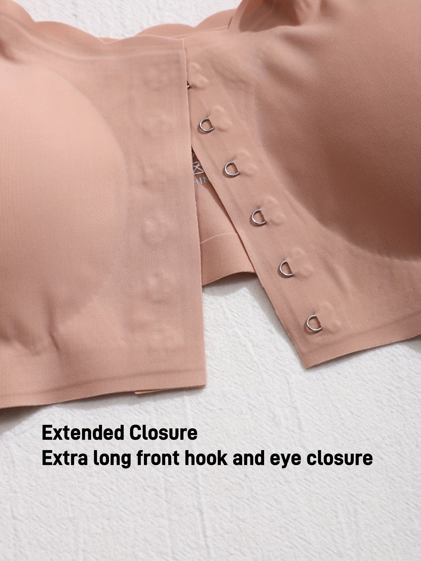 Solid Seamless Strapless Front Closure Wireless Strapless Bra,/MH