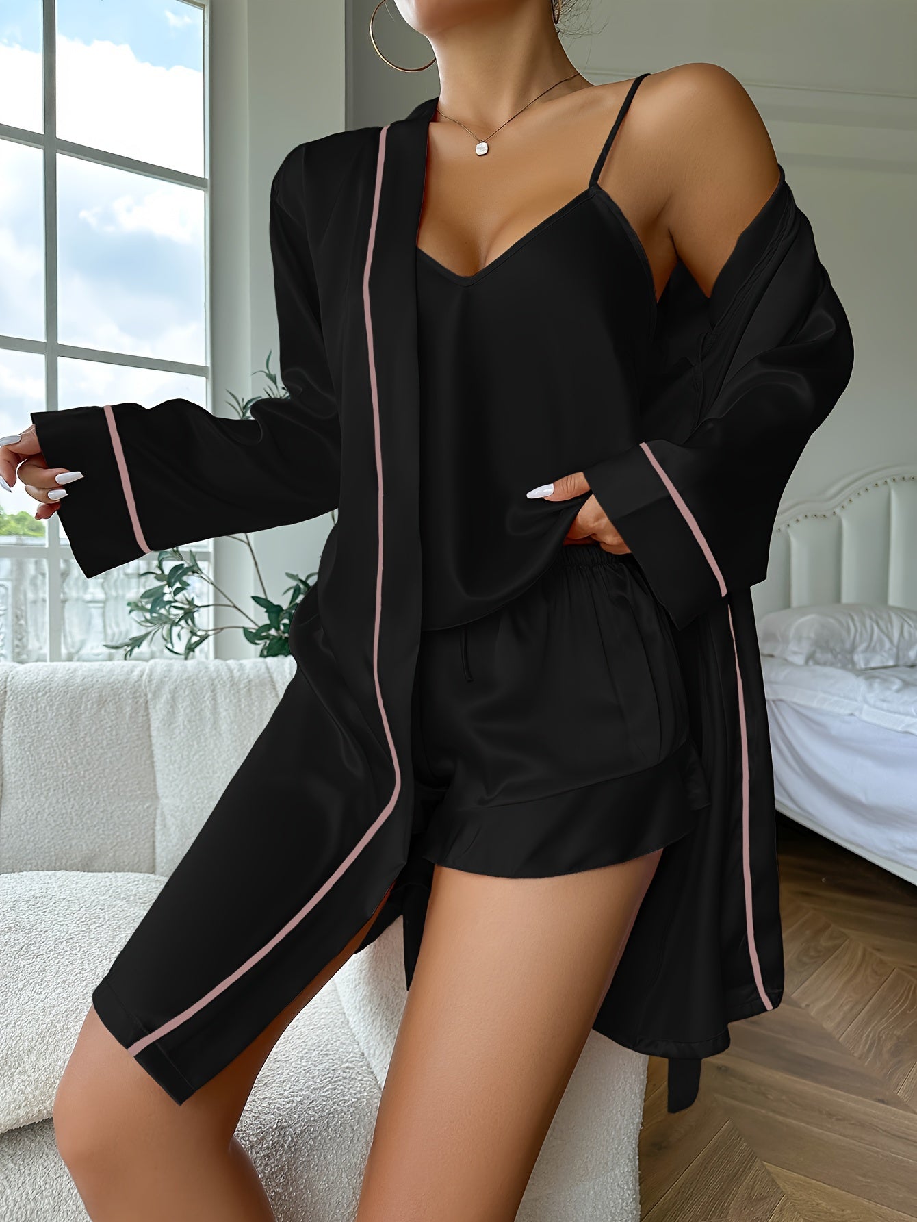 Simple Satin Pajama Set,