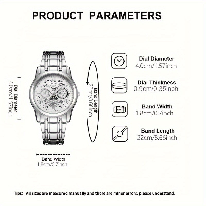 Elegant Quartz Men's Business Watch - Precision, Night Glow, Ideal Professional Gift, Durable & Stylish
