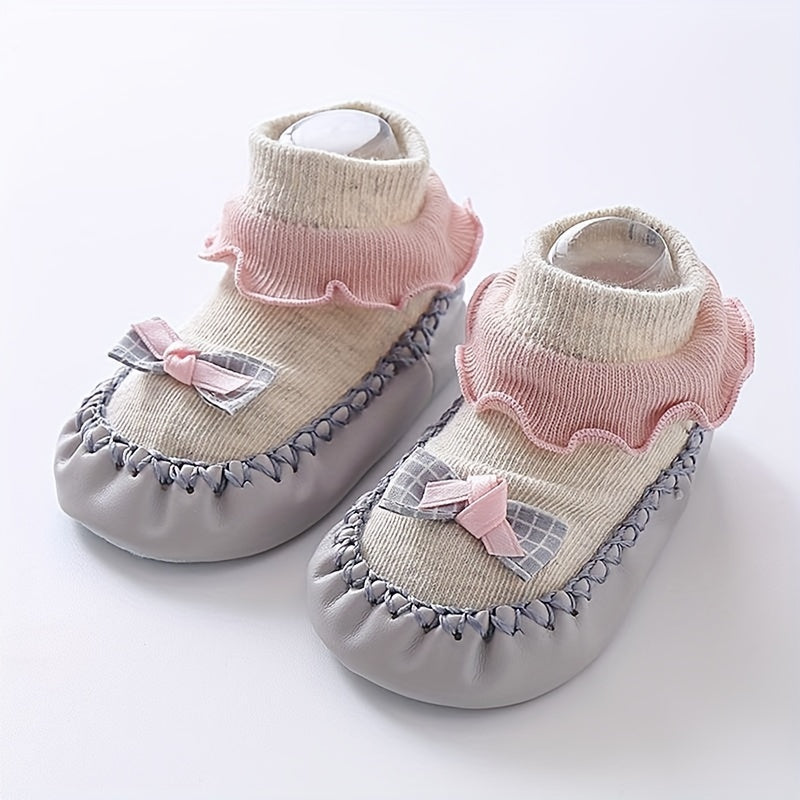 Spring And Autumn Cartoon Baby Leather Bottom Socks, /MH