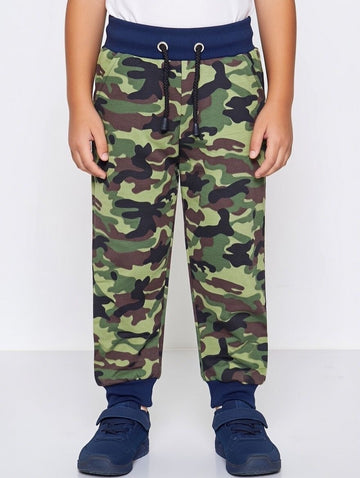 Kid Boy's CAMO Print Waist-Leg Rib Trouser | MH