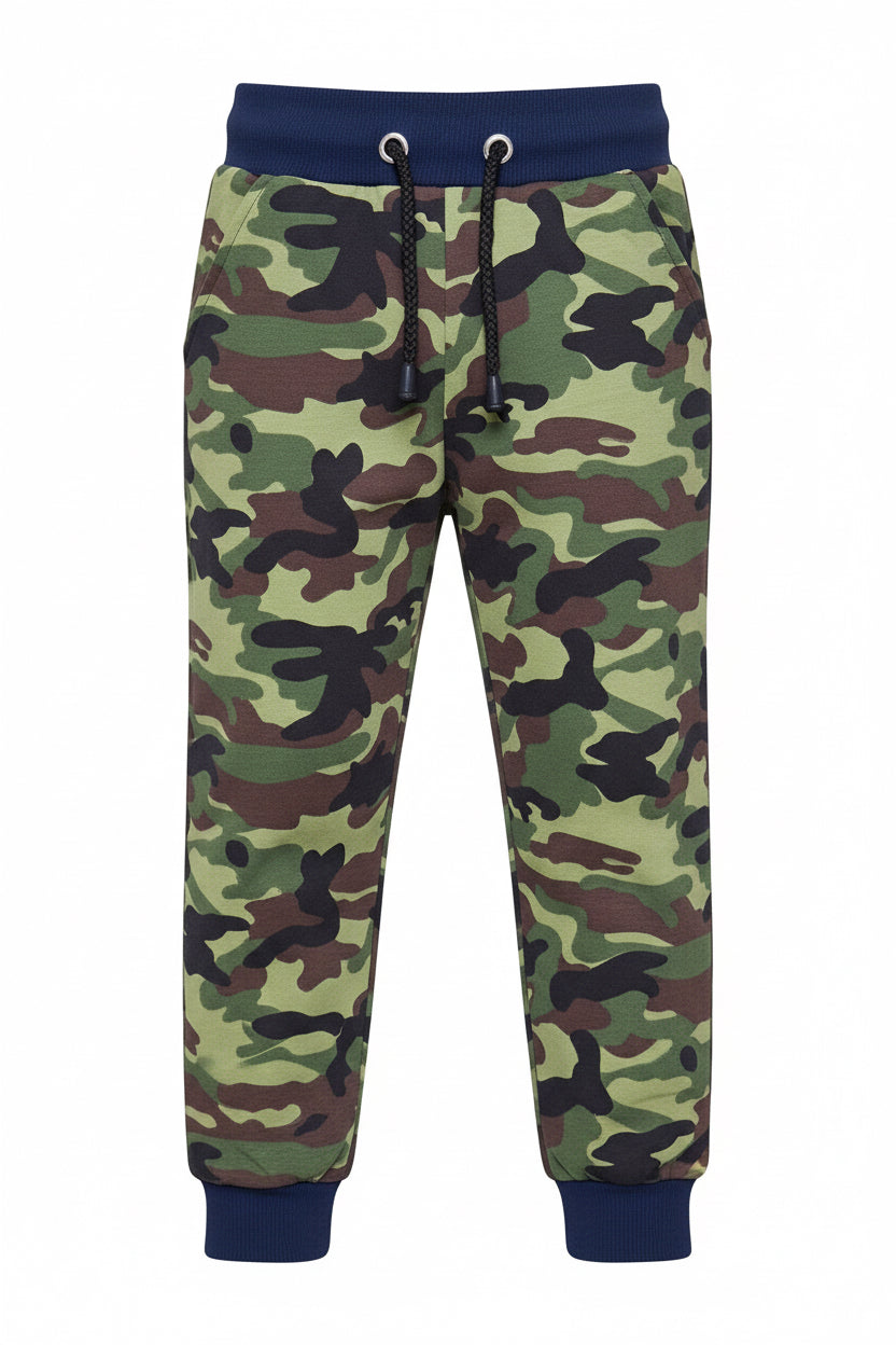 Kid Boy's CAMO Print Waist-Leg Rib Trouser | MH