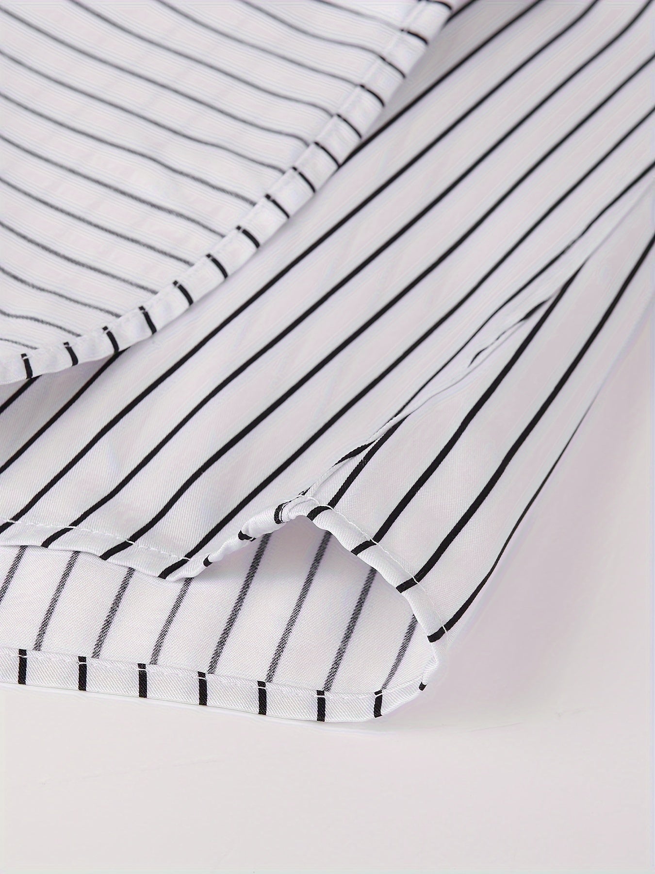 Men's Striped Lapel Collar Design Dress Shirts,