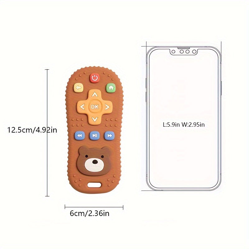 Cute Bear Silicone Baby Teether - Remote Control Shape Food Grade Teething Toy for Newborns - Sensory Teething Toy, Halloween, Thanksgiving And Christmas Gift