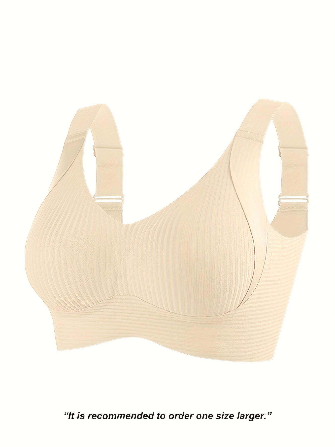 1pc Seamless Wireless Bra, Elegant Solid Color, Breathable & Comfort./MH