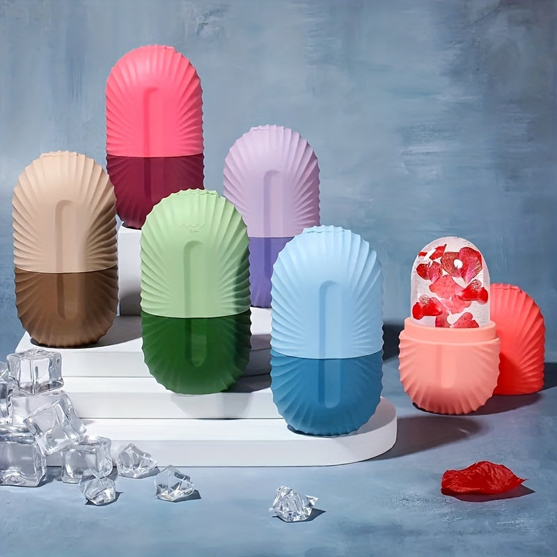 Reusable Ice Face Roller for Puffiness Relief & Light Beige Glow – Silicone Facial Massager Cube with Leakproof Design, Enhances Circulation, Tightens Pores, and Brightens Complexion, Perfect Gift for Skincare Routines, Fac