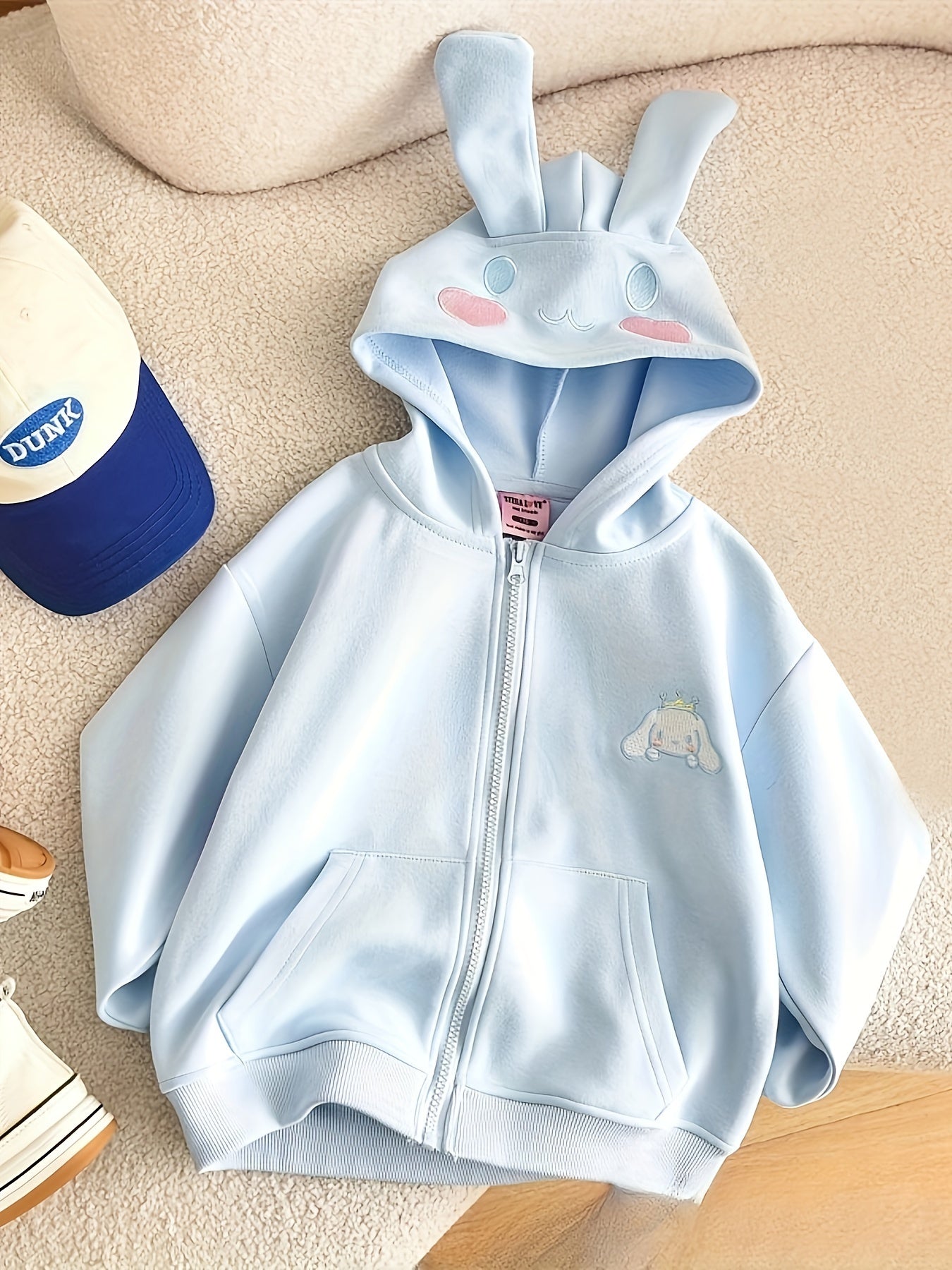 Sanrio-Inspired Cotton Blend Casual Hooded Jackets with Cartoon.