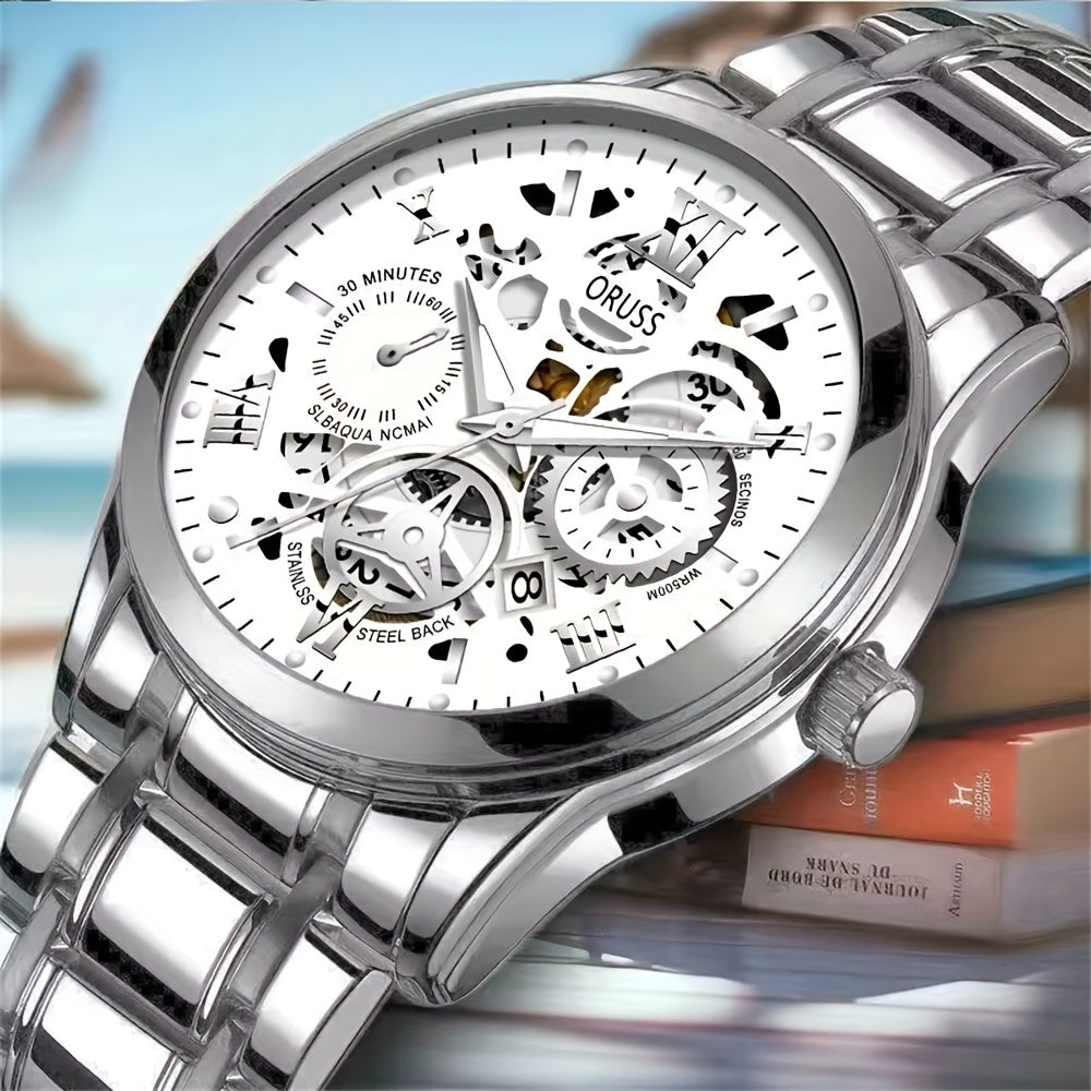 Elegant Quartz Men's Business Watch - Precision, Night Glow, Ideal Professional Gift, Durable & Stylish