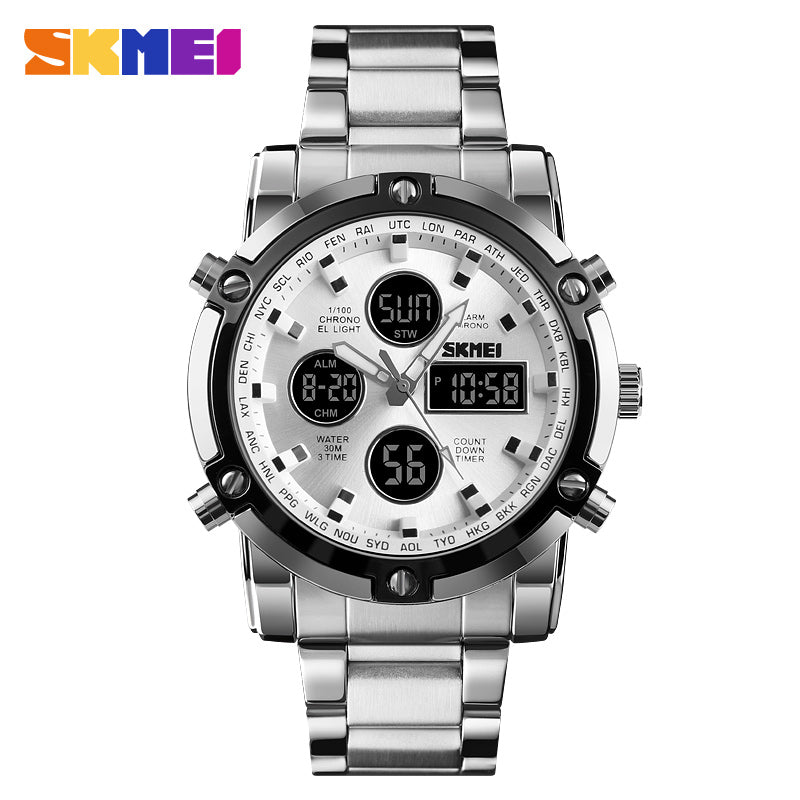 SKMEI New Men Sport Fashion Watch Quartz Stopwatch Dual Display.