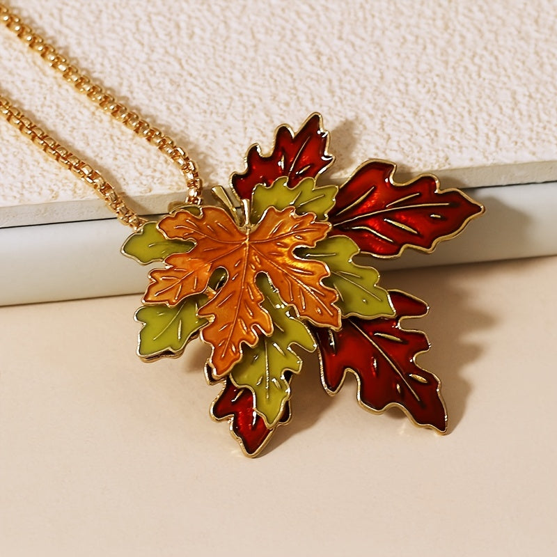 Stackable Maple Leaf Necklace Delicate Neck Jewelry Decorations .