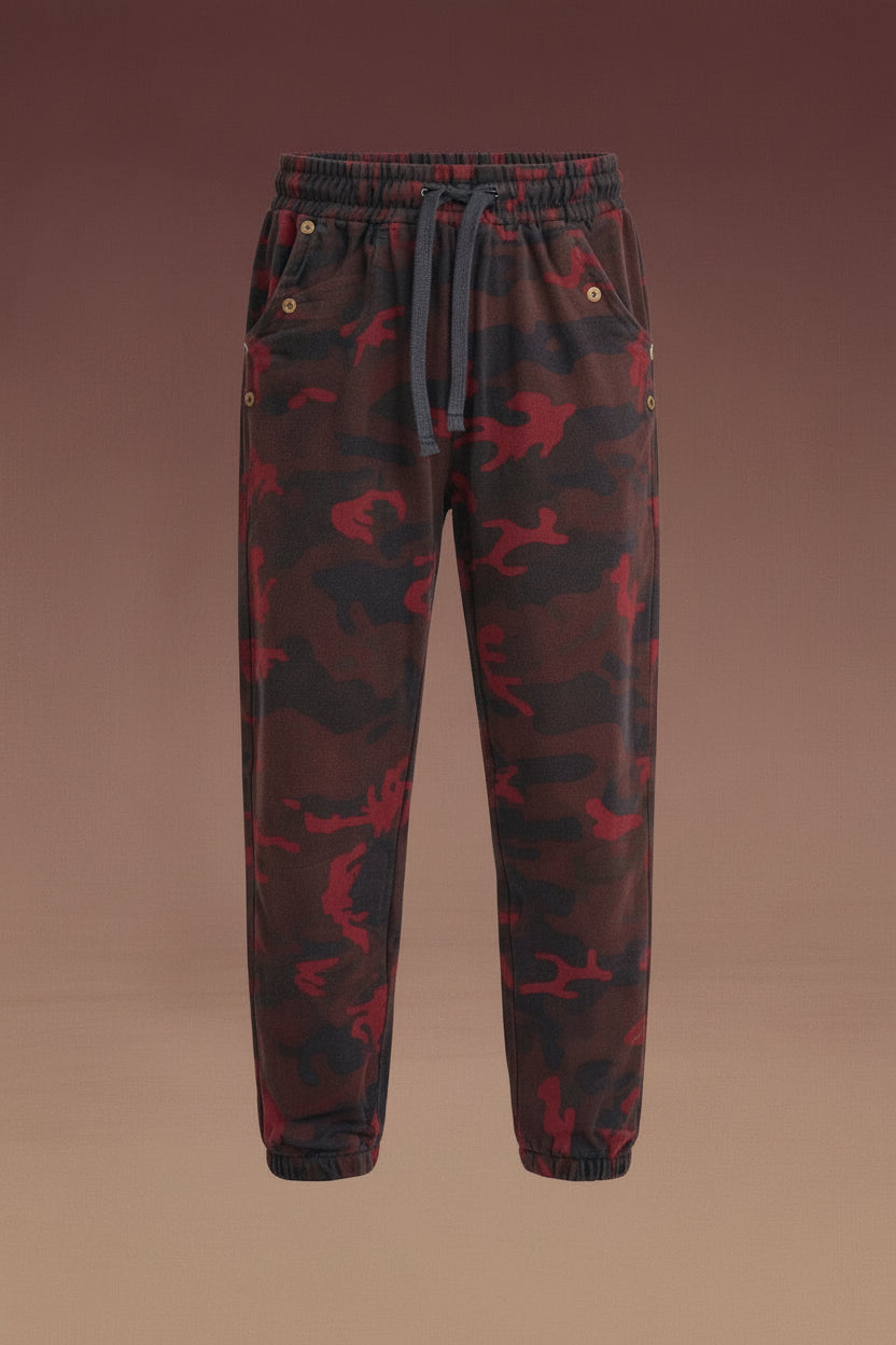 Boys' Camouflage Cargo Joggers – Kids' Pull-On Drawstring Camo Pants|3 Colors | Sizes (1-8 Years) | MH