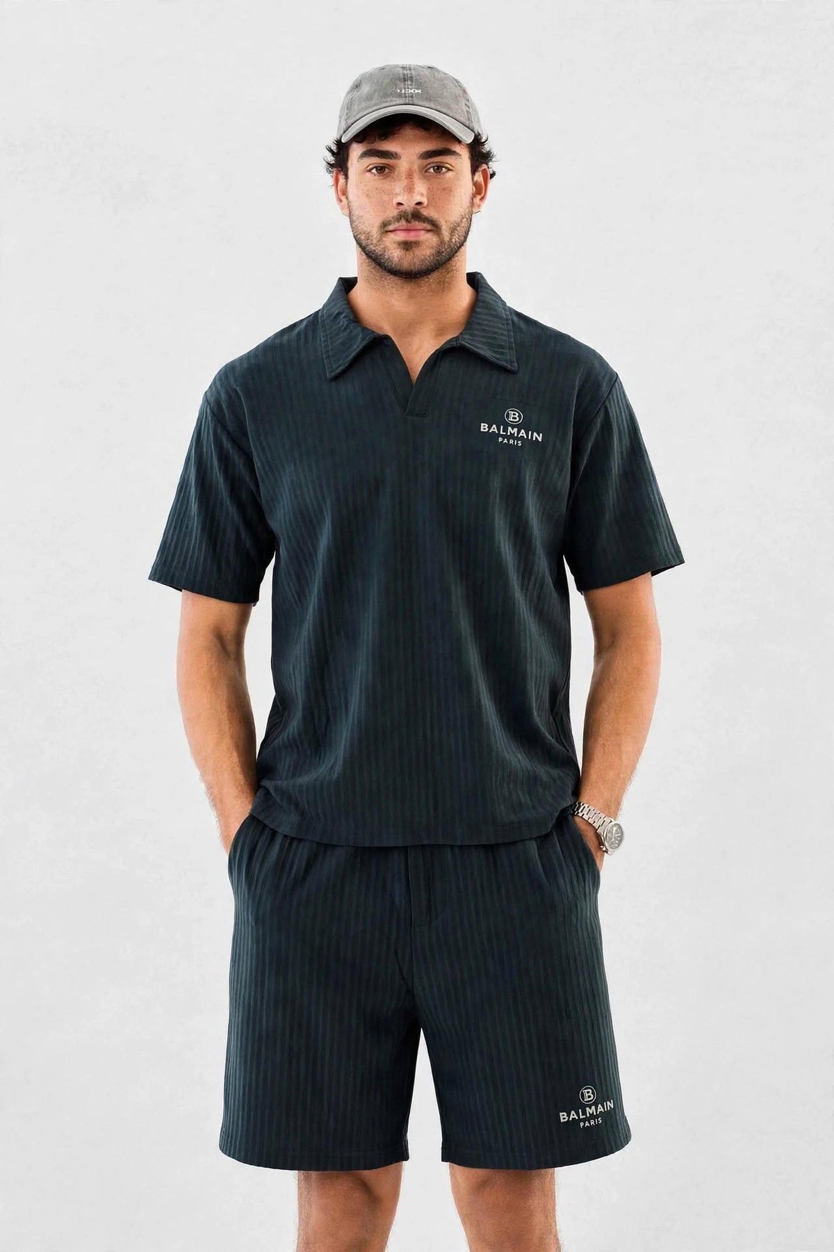 Dobi Cotton Co-Ord Set - Polo & Shorts | MEN