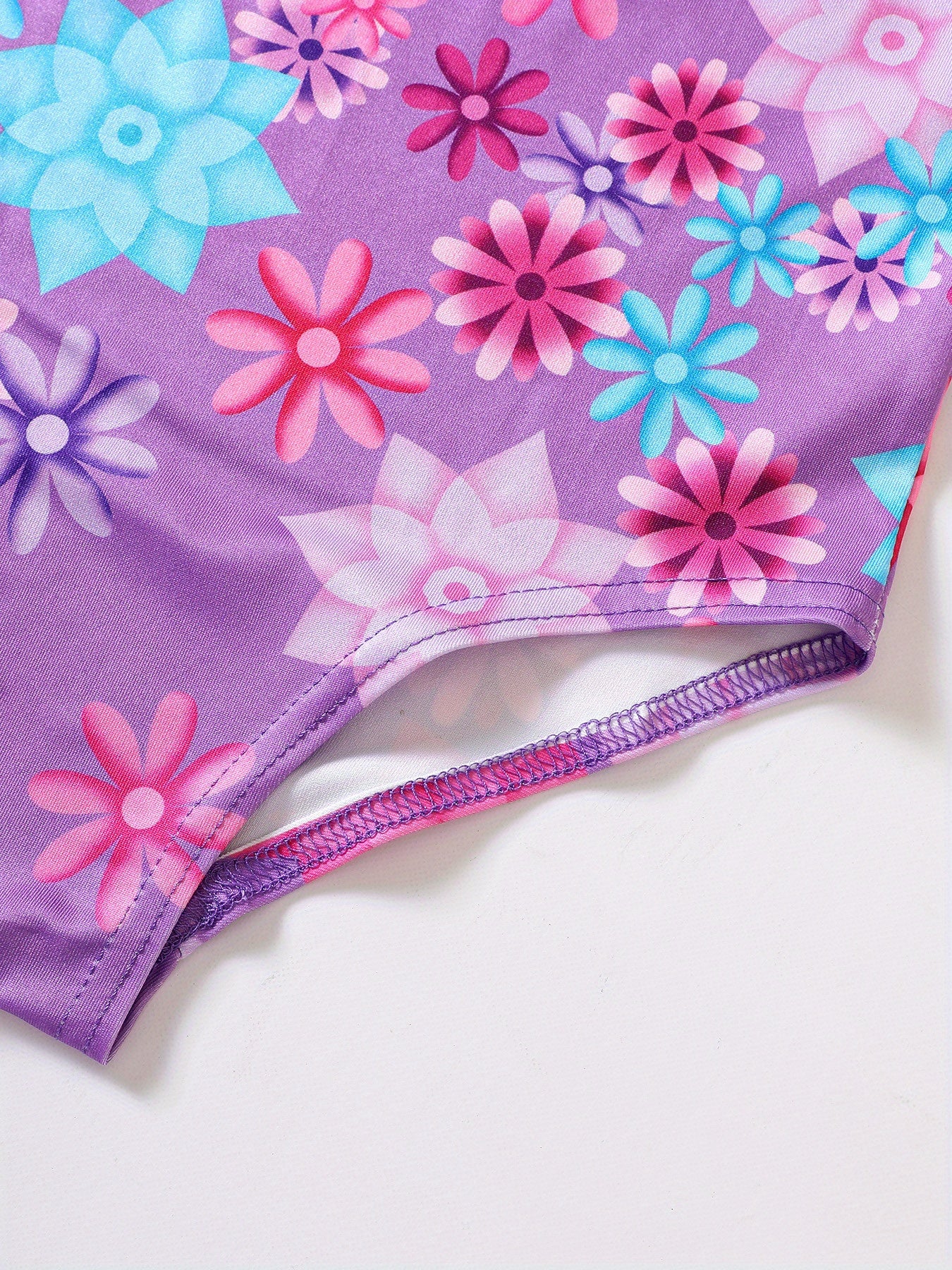 2 Pcs Girl's Onesie Swimsuit & Swimming Cap,