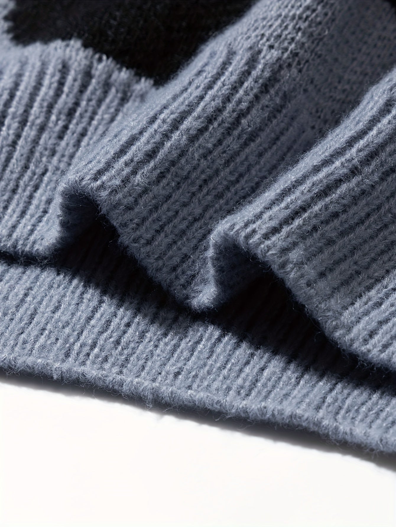 Trendy Pattern Knitted Sweater, Men's Casual Warm Slightly Stretch.