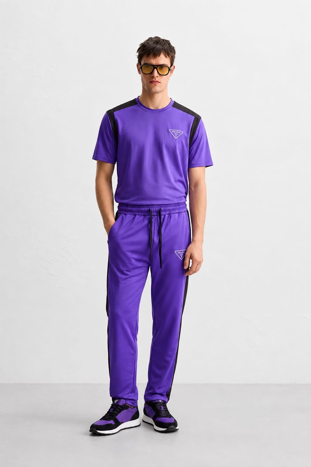Men’s Oversized Multi-Color Casual Tracksuit Set Contrast Tee + Joggers | Sizes M-XXL | MH