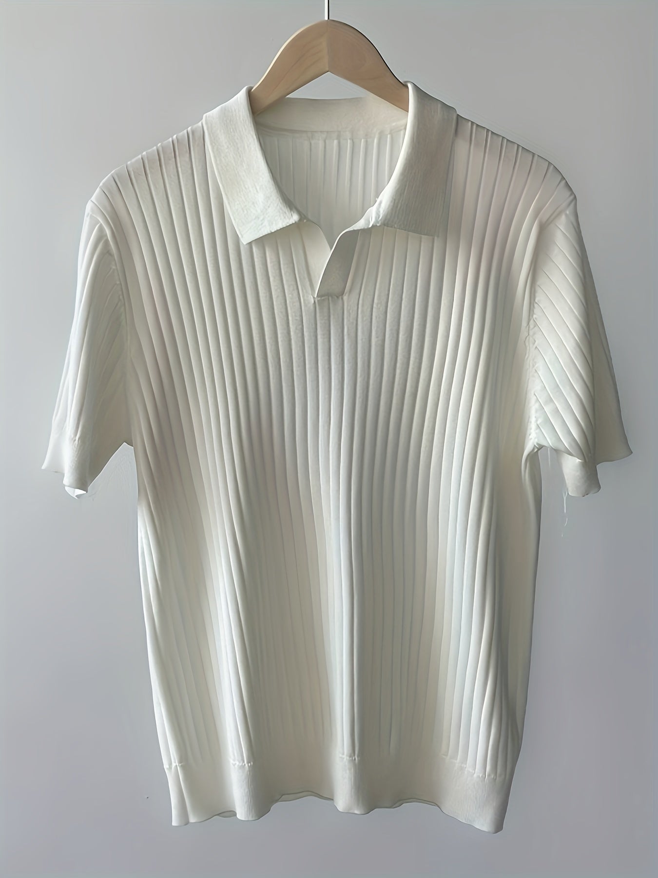 Men's Stripe Pattern Sweater, Casual Breathable Medium Stretch .
