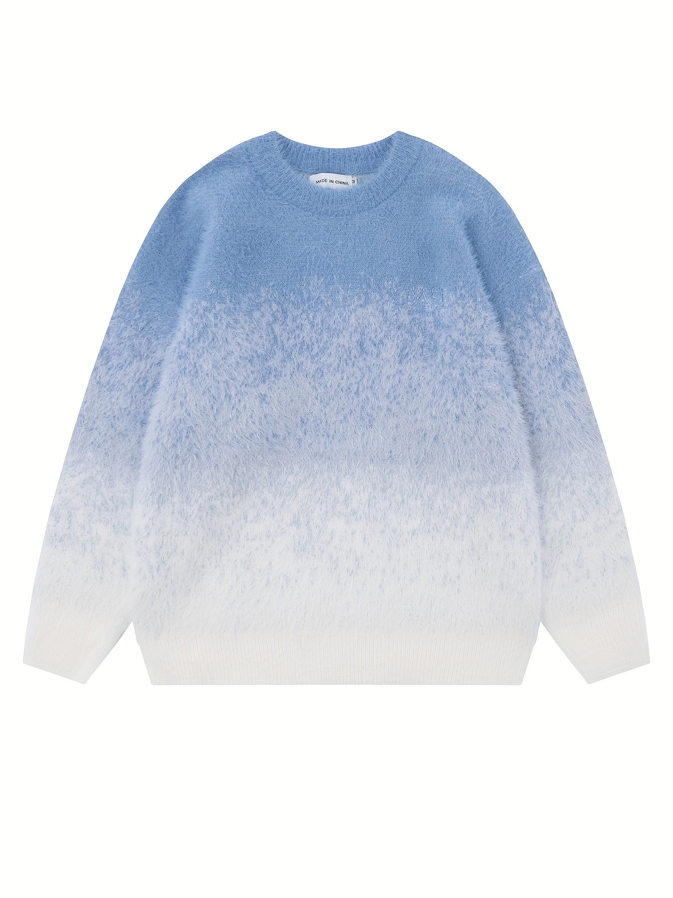 All Match Knitted Ombre Sweater, Men's Casual Warm Mid Stretch.