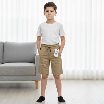 Teen Boys Beige Khaki Cargo Shorts 9-16 Years | Stylish Multiple Pockets Casual Shorts | MH