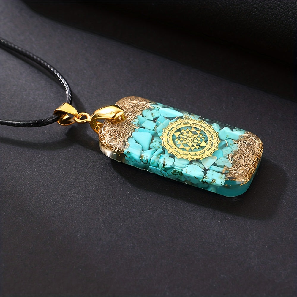 1pc Stone Orgone Energy Pendant Necklace For Men,