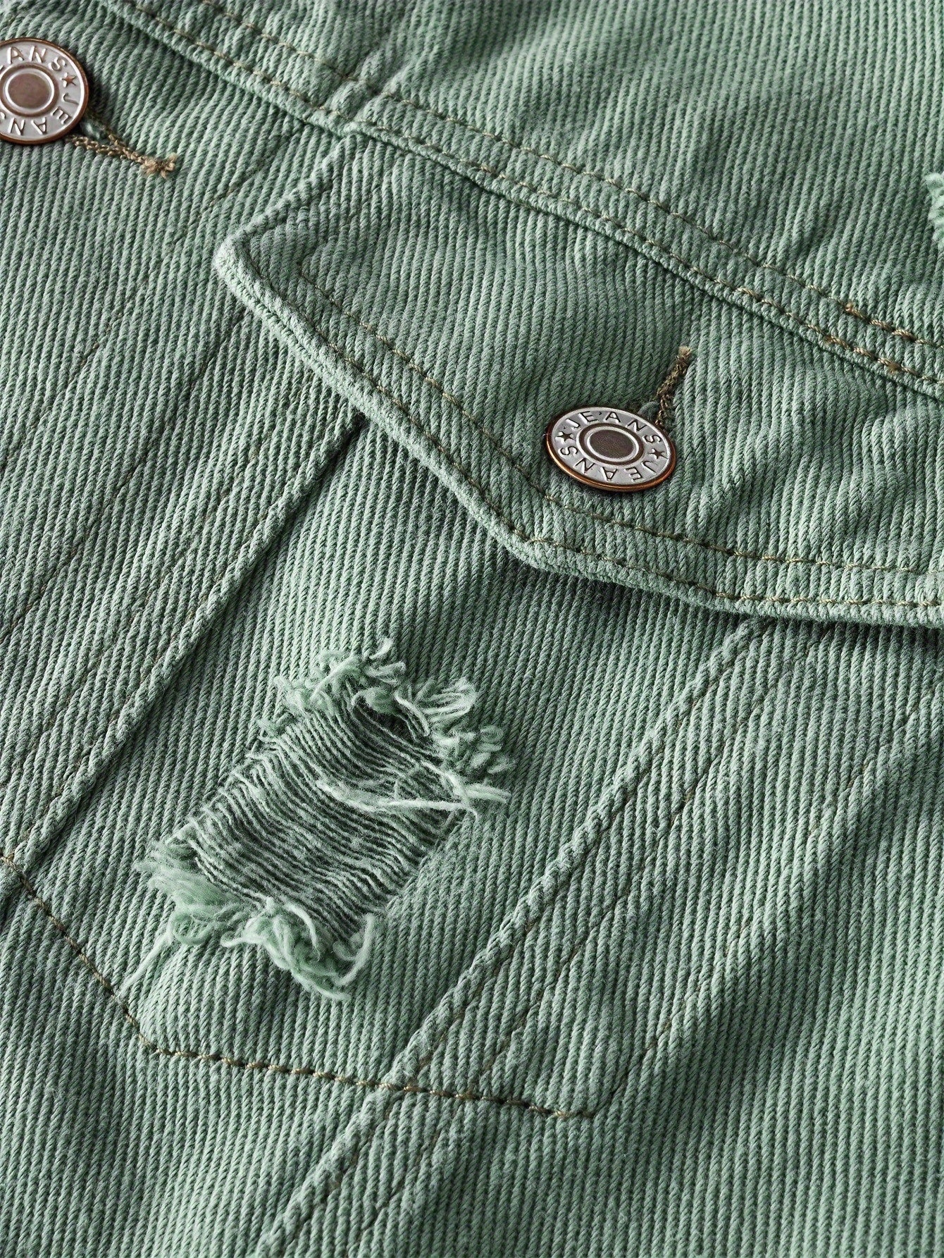 Distressed Ripped Denim Jacket for Men - Stylish Collar,