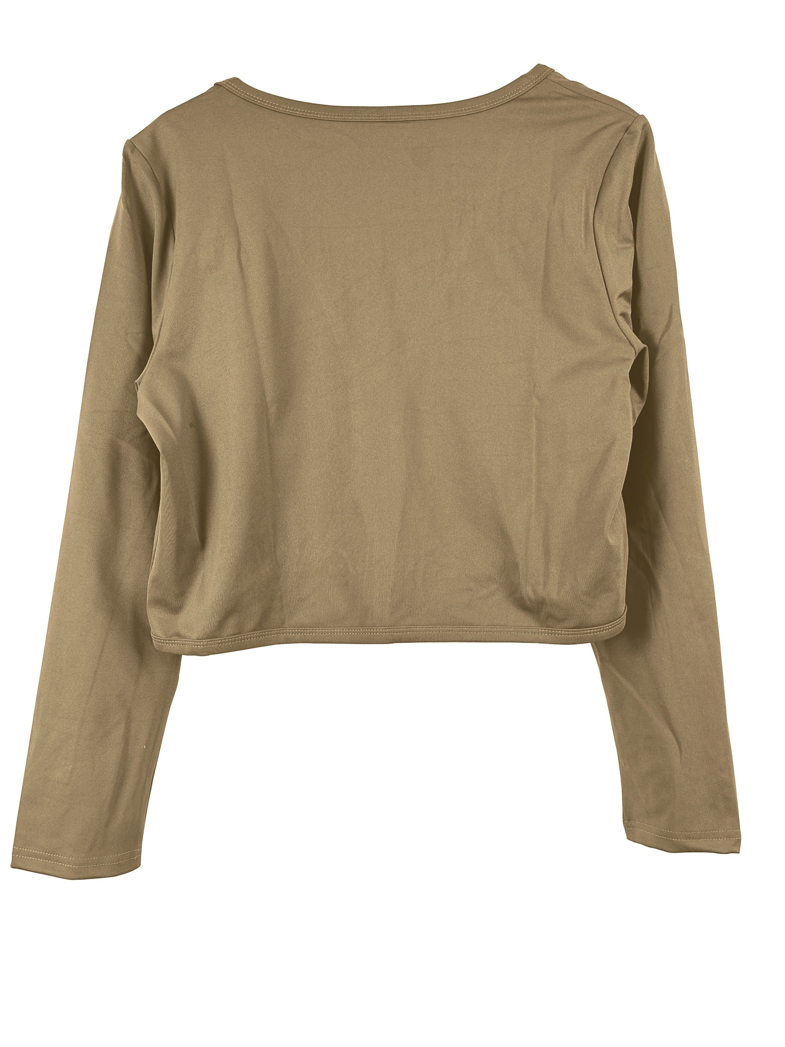 Solid Open Front Blazer, Casual Long Sleeve Crop Blazer For Work,