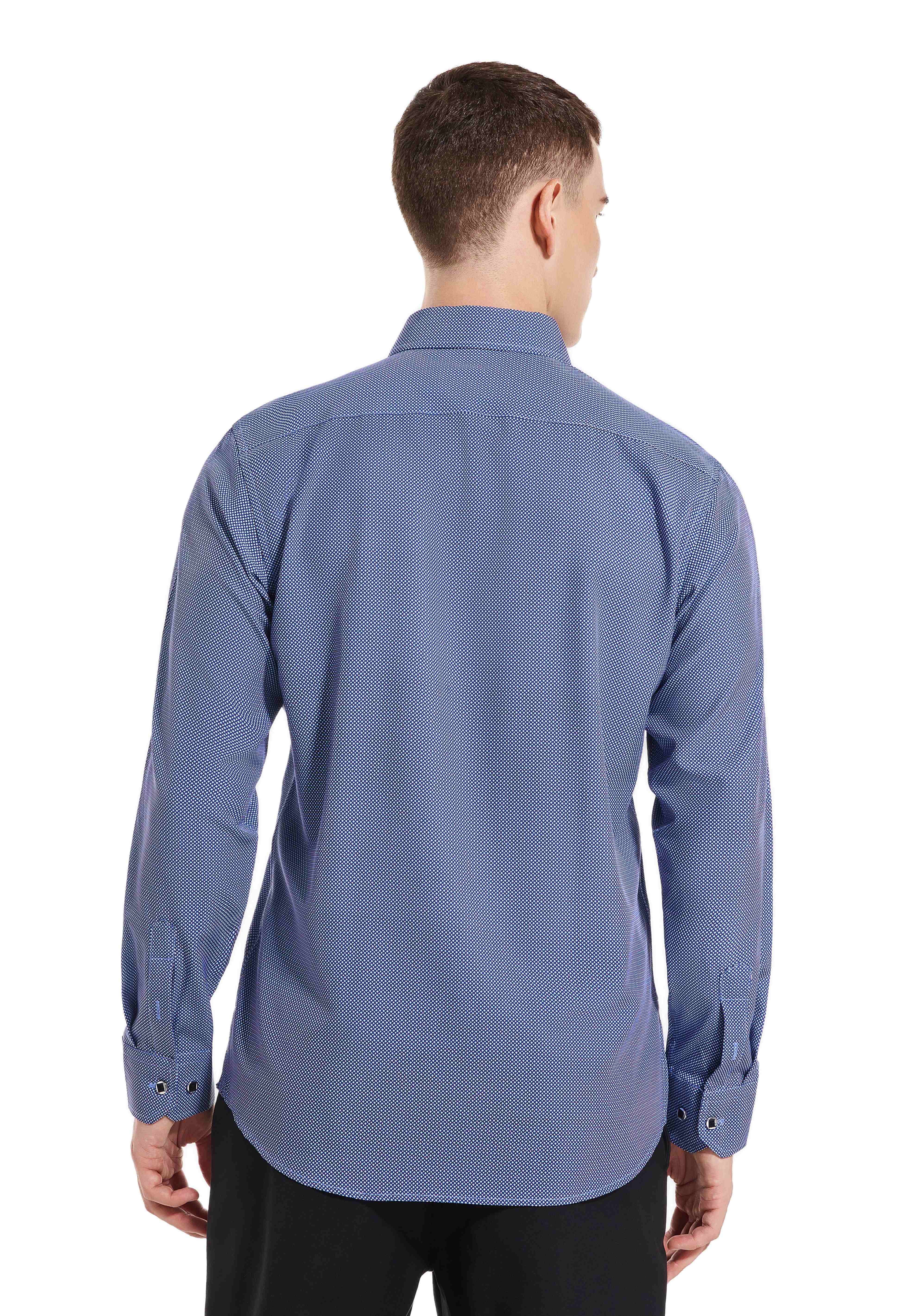 Men's Little Flowers Pattern Allover Print Lapel Collar Design Dress Shirts,