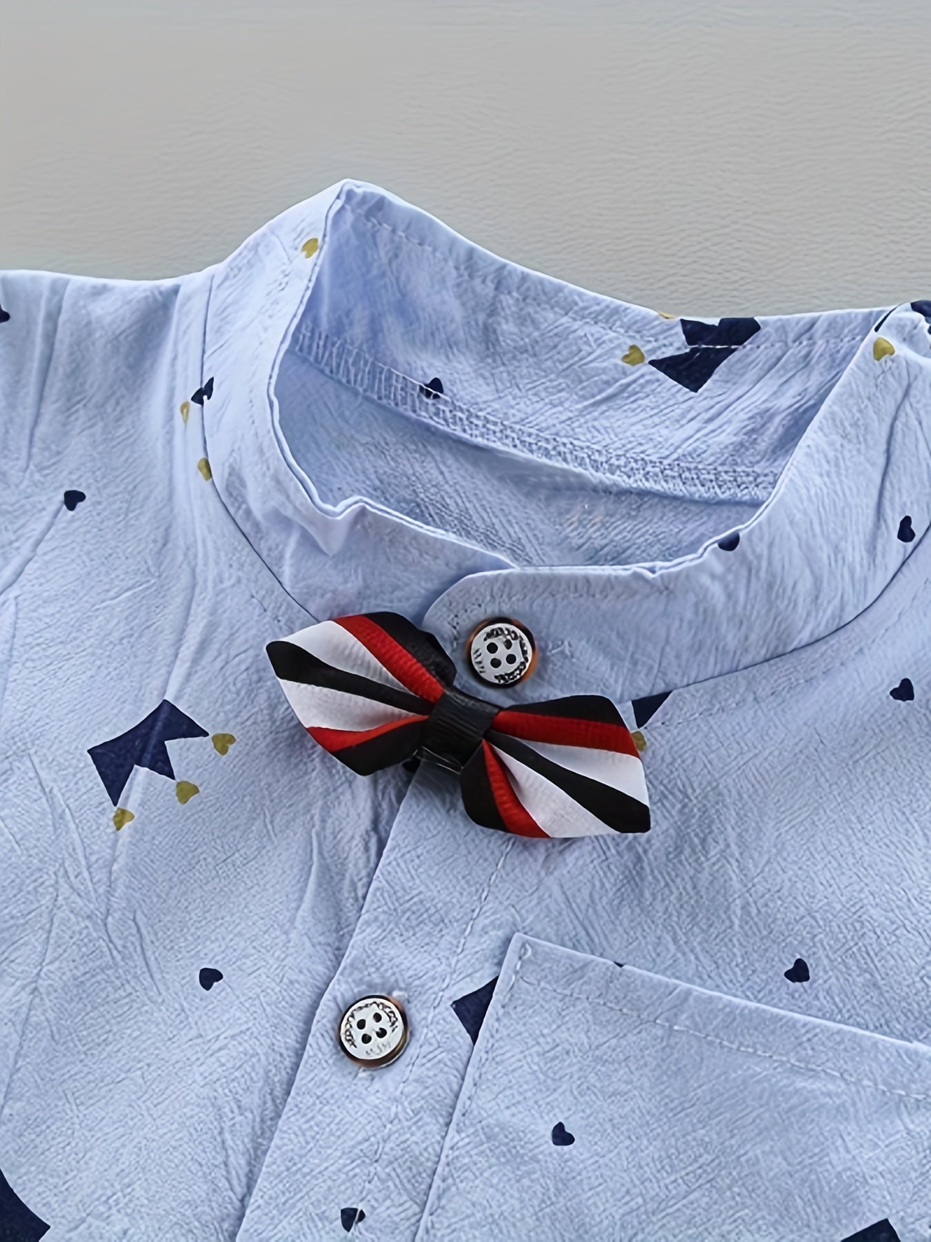 2pcs Boys Casual Gentleman Crown Graphic Print Short Sleeve.