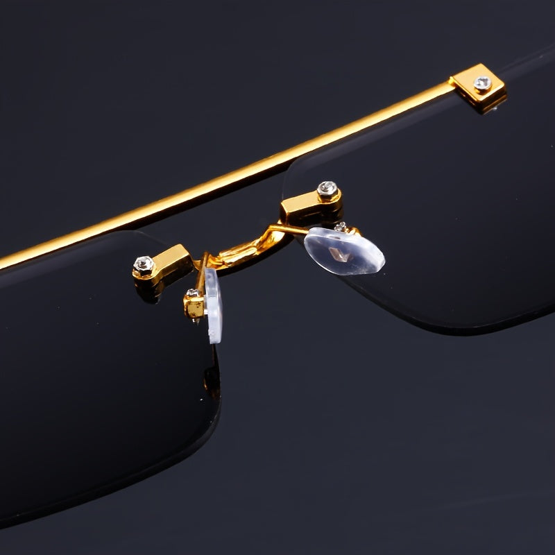 Luxury Leopard Pattern Frameless Glasses for Men and Women,