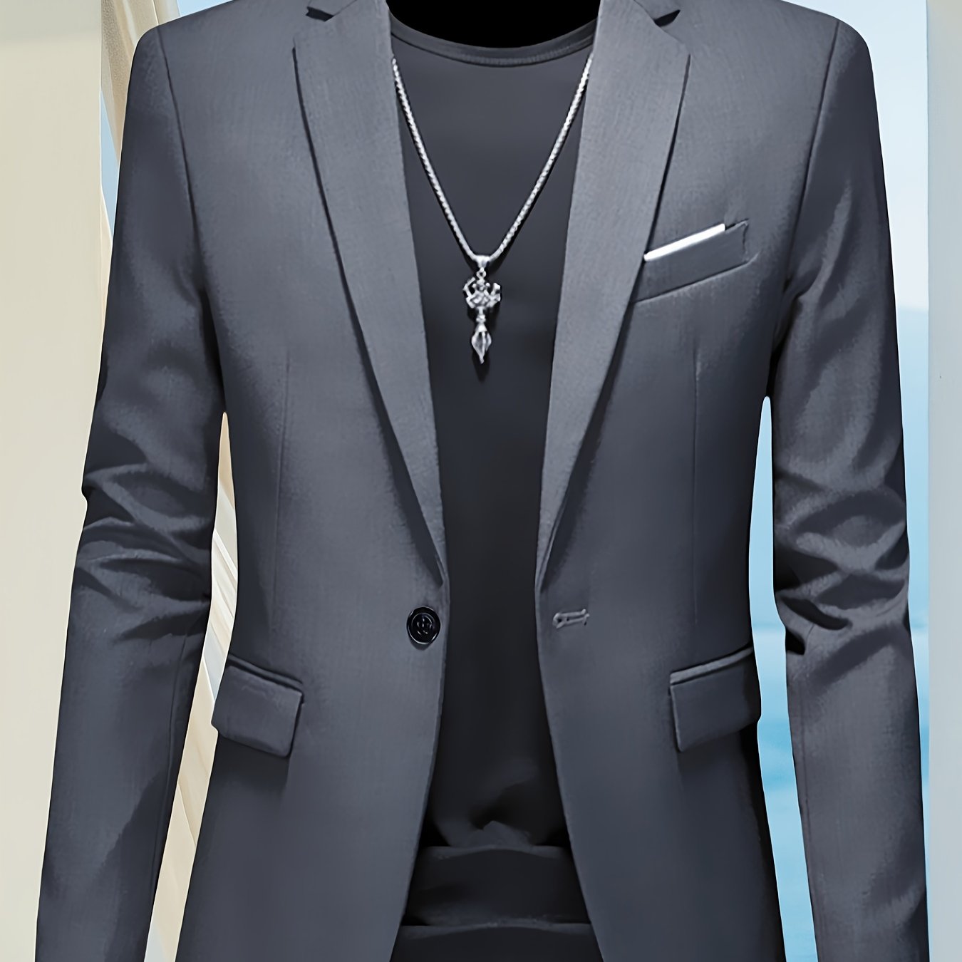 Men's Slim Fit Business Casual Blazer Jacket .