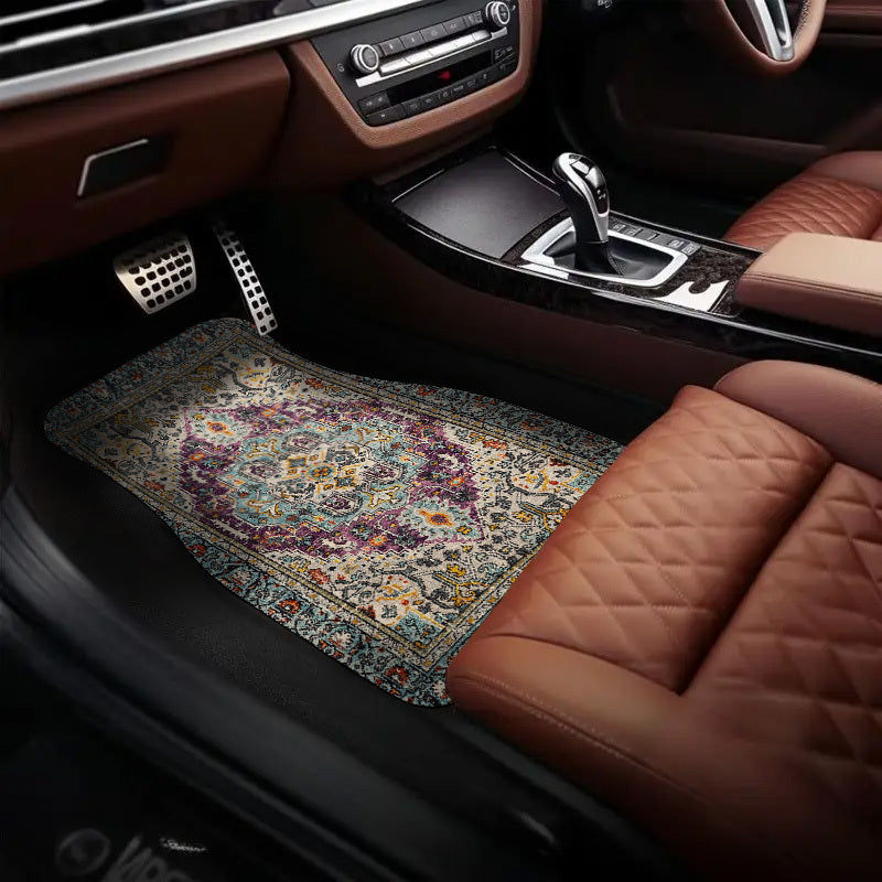 4pcs Luxurious Retro European Pattern Car Floor Mats for All Vehicle Models