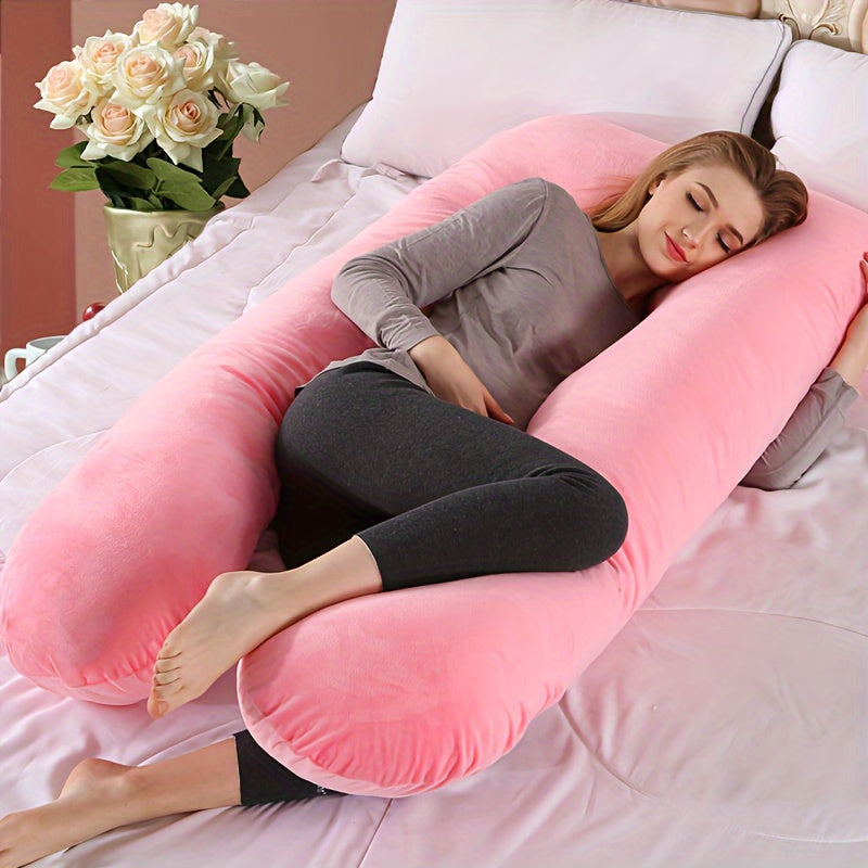 Crystal Velvet U-shaped Maternity Pillow, Comfortably Supports Pregnancy, Providing Perfect Sleep For Mother, Christmas, Halloween, Thanksgiving Gift