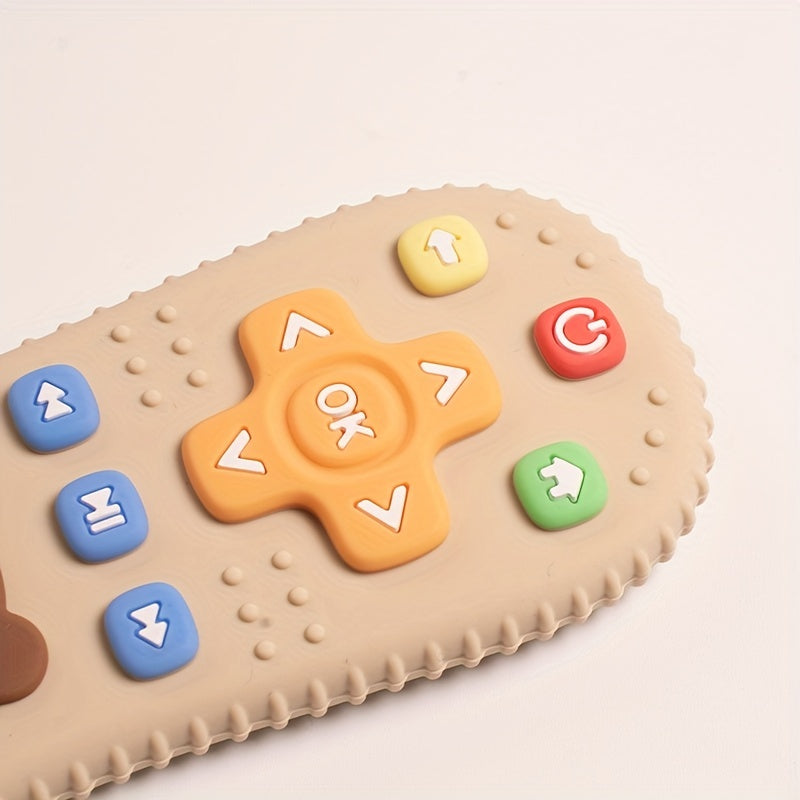 Cute Bear Silicone Baby Teether - Remote Control Shape Food Grade Teething Toy for Newborns - Sensory Teething Toy, Halloween, Thanksgiving And Christmas Gift