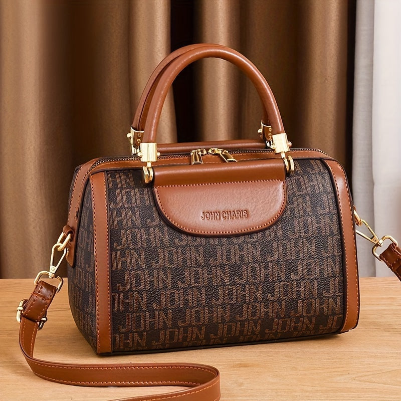 Large Capacity Designer-Inspired Boston Handbag for Women