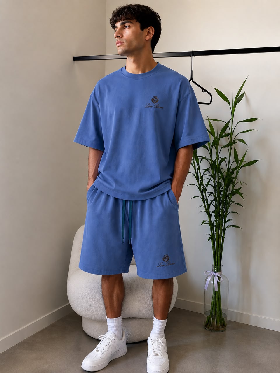 Men’s Premium Oversized T-Shirt & Shorts Co-ord Set | Casual Streetwear | Embroidered Logo | 6 Colors | M–XXL | MH