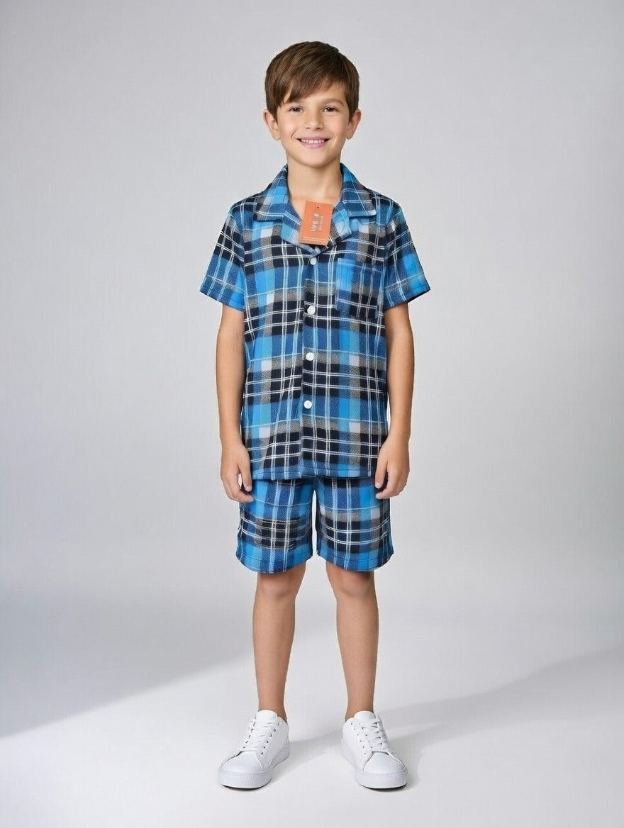 Kids Premium Checkered China Cotton  Set for Boys (2-12 Years) | MH