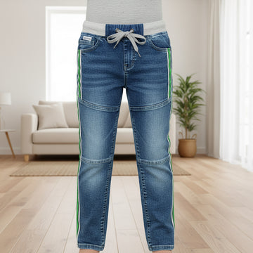 Children’s Blue Denim Jogger Jeans 7-12 Years - Relaxed Fit Jeans with Side Detail | MH