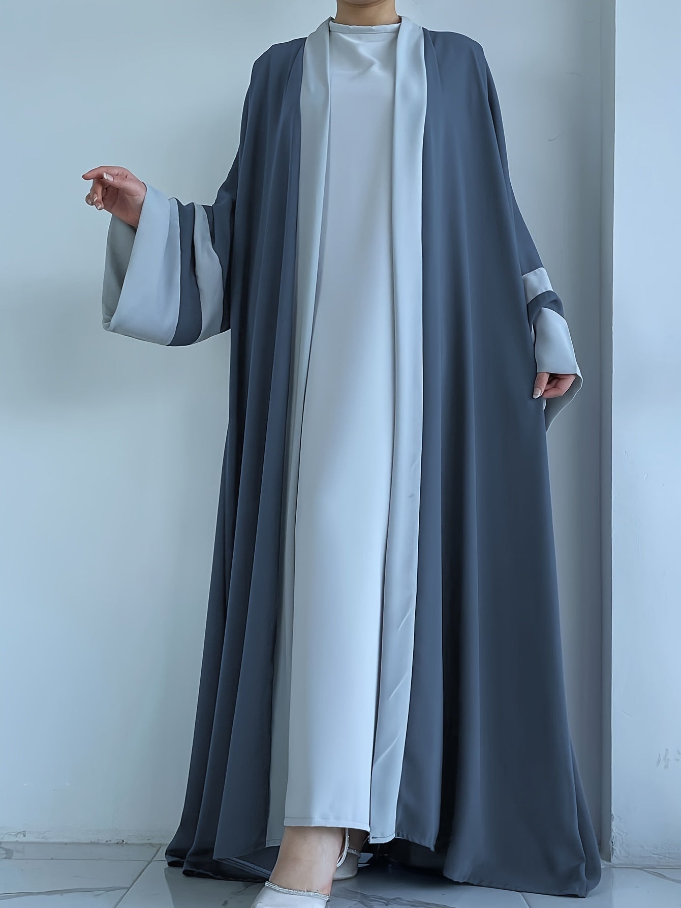 Elegant Two-Piece Abaya Set for Women - / MH