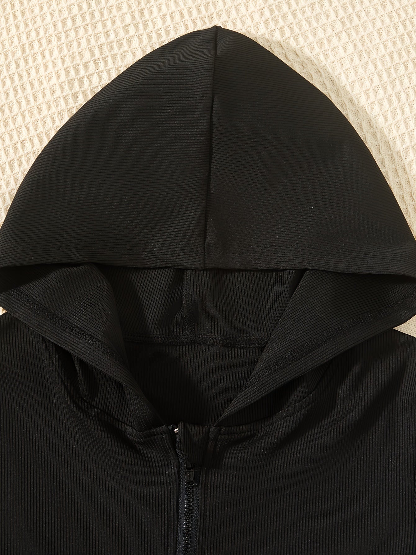 Elegant Girls Slim Outfits 2pc, Zip Hoodies + Loose Fit Flare Pants Kids Clothes.