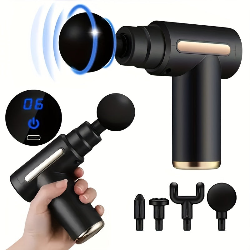 1pc Massage Gun, Deep Tissue Muscle Handheld Impact Massager, Suitable For Body, Back, And Neck Massage Relaxation, Ultra Compact And Elegant Design, High Torque Power Supply, Father's Day Gift For Dad
