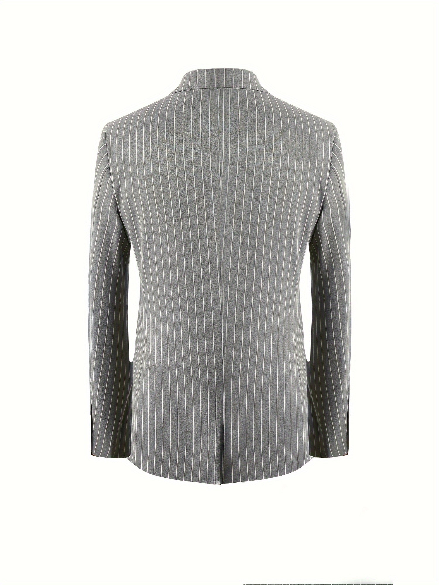 Men's Classic Striped Double-Breasted Blazer,